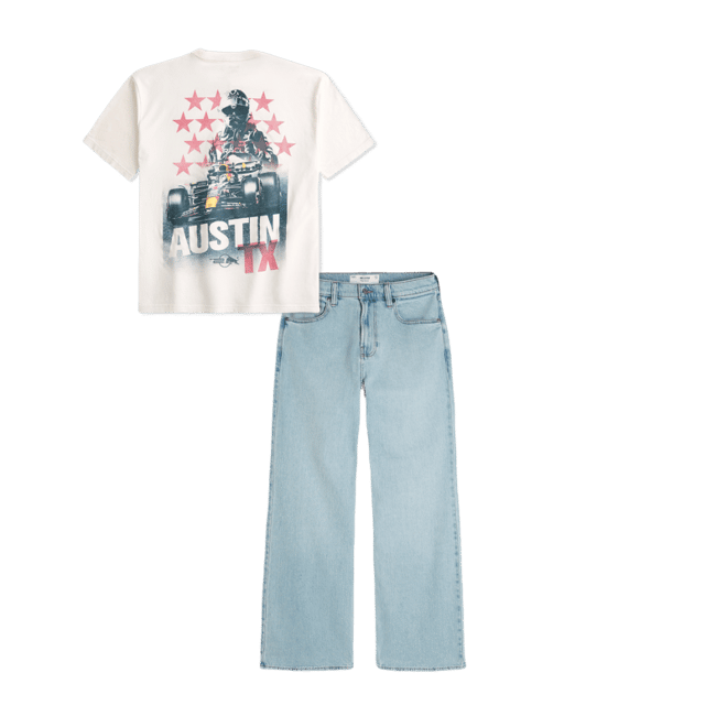 Light Wash Baggy Bootcut Jeans