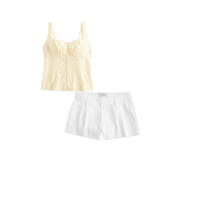 Ruched Crosshatch Top