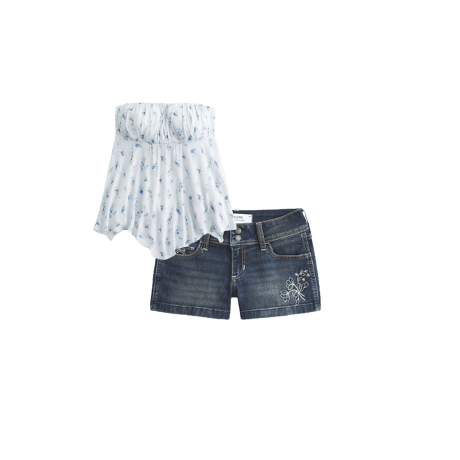 Strapless Handkerchief Hem Top