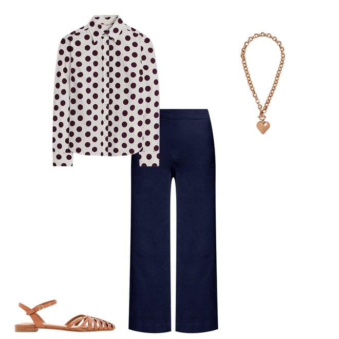 3rd bundle featuring 3 items which compliment Pull-on Cropped Trousers-Navy