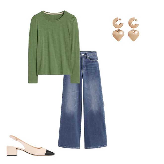 2nd bundle featuring 3 items which compliment High Rise Wide Leg Jeans-Mid Vintage