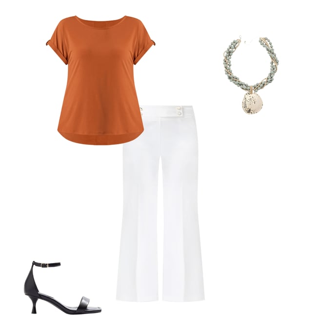  Cato Fashions | Cato Plus Size Ivory Button Waist Trousers