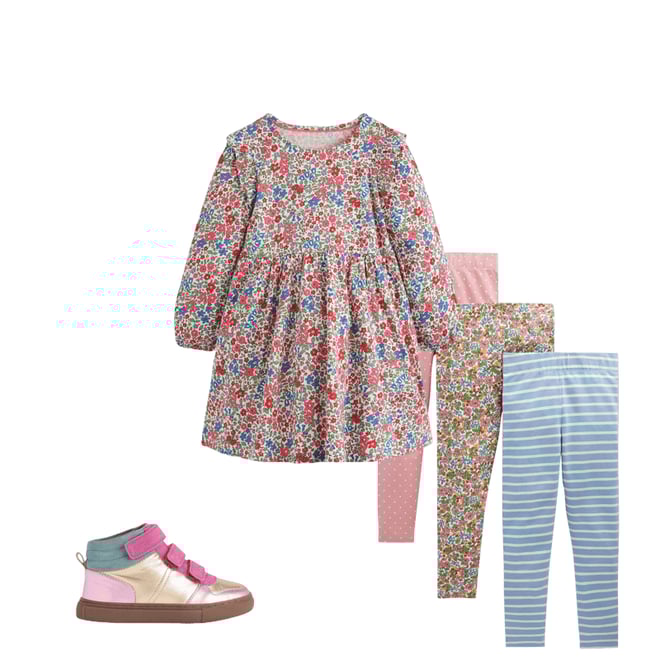 4th bundle featuring 2 items which compliment Posie Long Sleeve Jersey Dress-Rose Pink Flowerbed