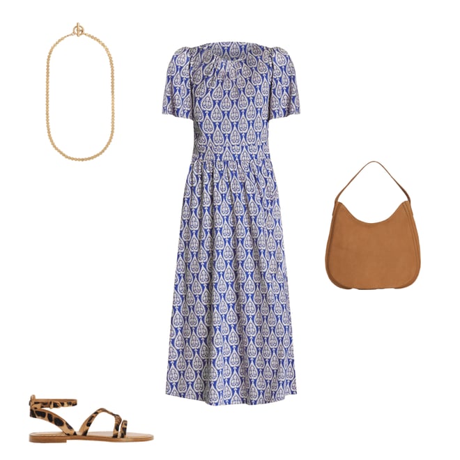4th bundle featuring 3 items which compliment Louisa Jersey Midi Dress-Bright Blue, Ornate Geo