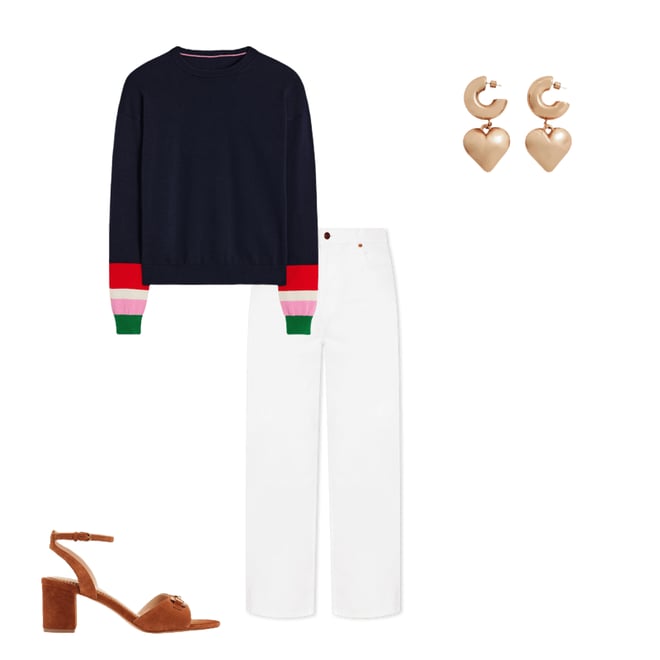 2nd bundle featuring 3 items which compliment Lara Relaxed Cotton Jumper-Navy Cuff Stripe