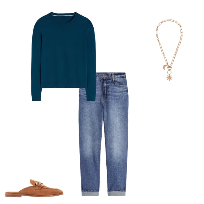 4th bundle featuring 3 items which compliment Emilia Cotton Crew Sweater-Harbour Blue