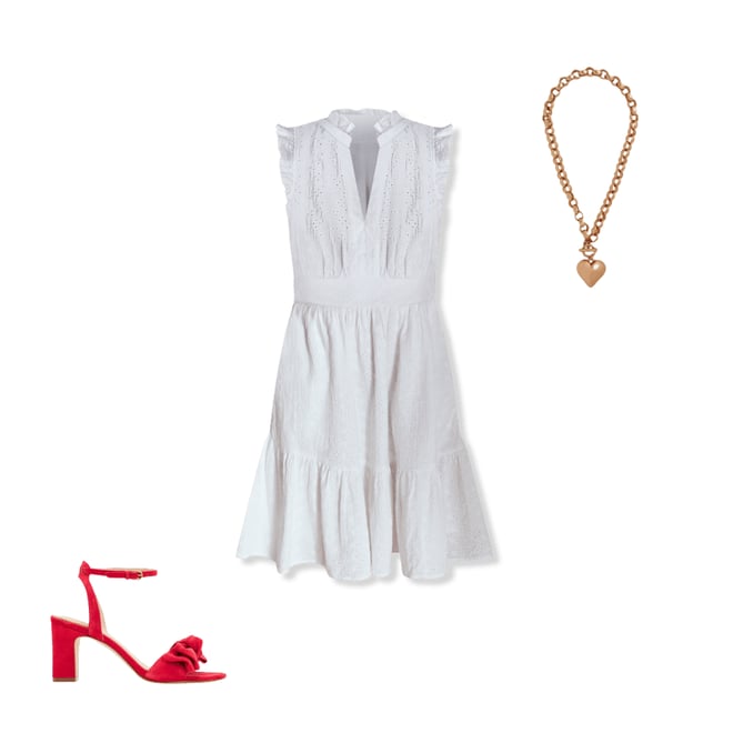 3rd bundle featuring 2 items which compliment Wren Double Cloth Short Dress-White