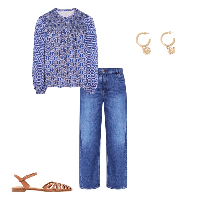 2nd bundle featuring 3 items which compliment Elsa Smocked Yoke Jersey Shirt-Bright Blue, Ornate Geo