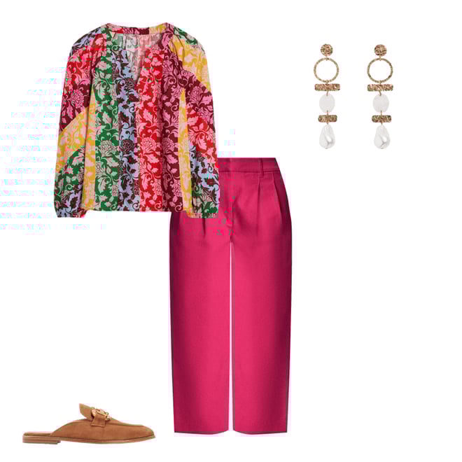 4th bundle featuring 3 items which compliment Long Sleeve Notch Top-Multi, Ornate Vine
