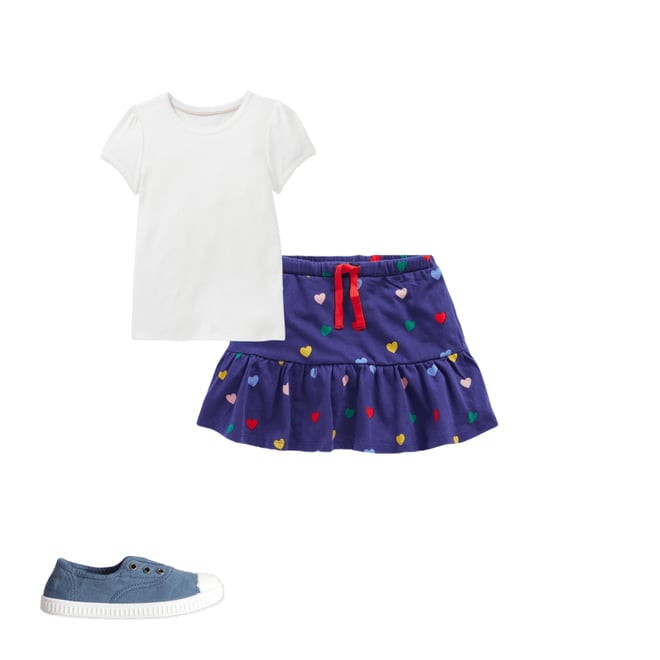 2nd bundle featuring 2 items which compliment Tiered Jersey Skort-Starboard Blue Multi Hearts