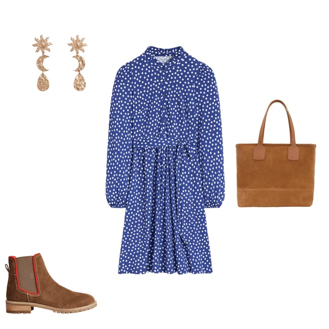 3rd bundle featuring 3 items which compliment Willow Ruffle Neck Shirt Dress-Bright Blue, Dot