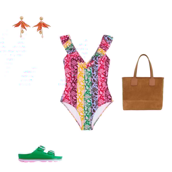 3rd bundle featuring 3 items which compliment Evia Ruffle Swimsuit-Multi, Ornate Vine Hotch