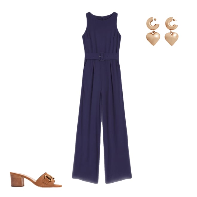 5th bundle featuring 2 items which compliment Gwen Slash Neck Jumpsuit-Navy