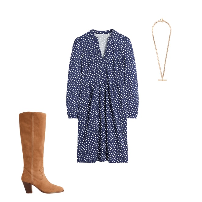 1st bundle featuring 2 items which compliment Naomi Relaxed Jersey Dress-French Navy, Abstract Dot