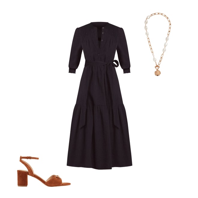 3rd bundle featuring 2 items which compliment Cecily Double Cloth Midi Dress-Midnight Blue