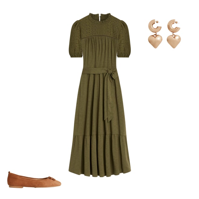3rd bundle featuring 2 items which compliment Lorelei Broderie Jersey Dress-Woodland Green