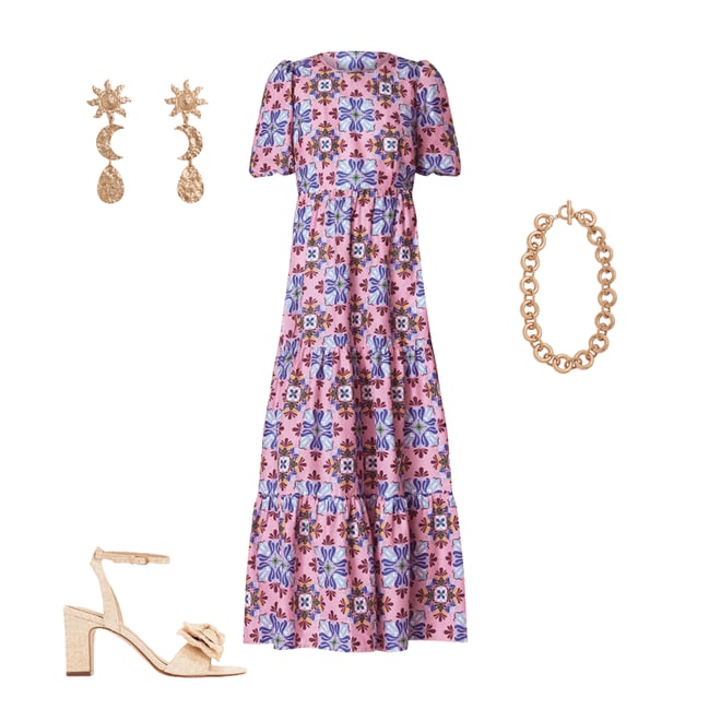 2nd bundle featuring 3 items which compliment Tiered Poplin Dress-Formica Pink, Bloom Mosaic