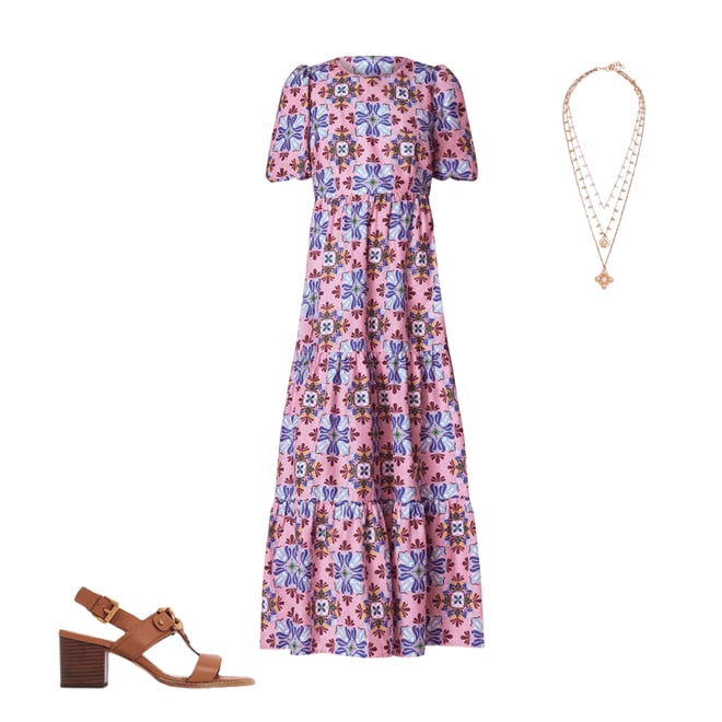 4th bundle featuring 2 items which compliment Tiered Poplin Dress-Formica Pink, Bloom Mosaic