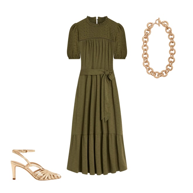 4th bundle featuring 2 items which compliment Lorelei Broderie Jersey Dress-Woodland Green