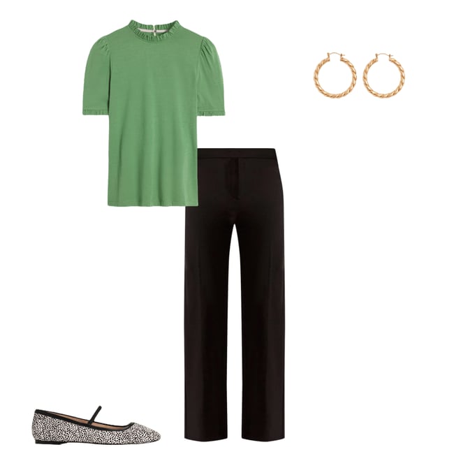 3rd bundle featuring 3 items which compliment Supersoft Frill Detail T-shirt-Newt Green