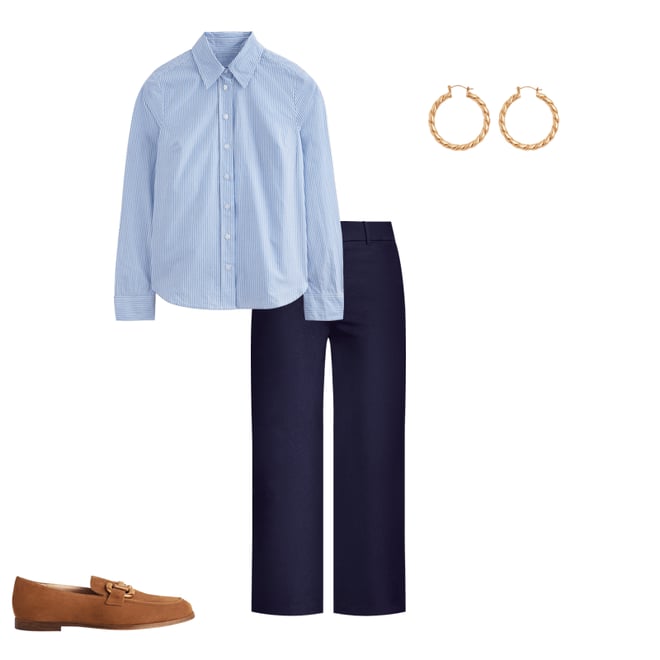 6th bundle featuring 3 items which compliment Sienna Cotton Shirt-Fine Blue Stripe