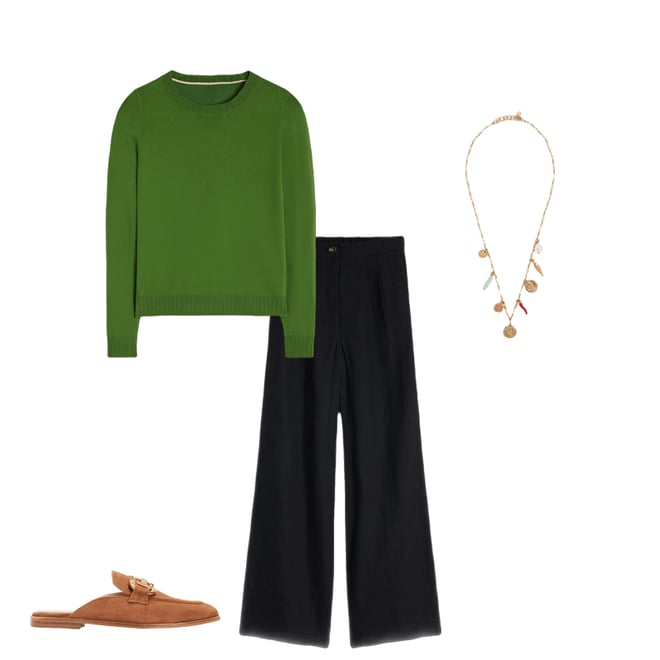 3rd bundle featuring 3 items which compliment Emilia Cotton Crew Jumper-Promenade Green