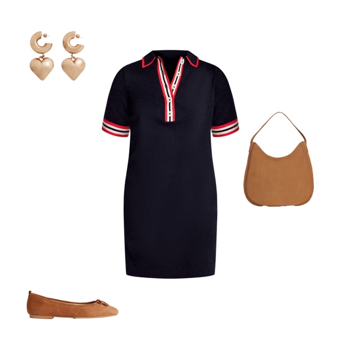 3rd bundle featuring 3 items which compliment Tipped Henley Dress-Navy