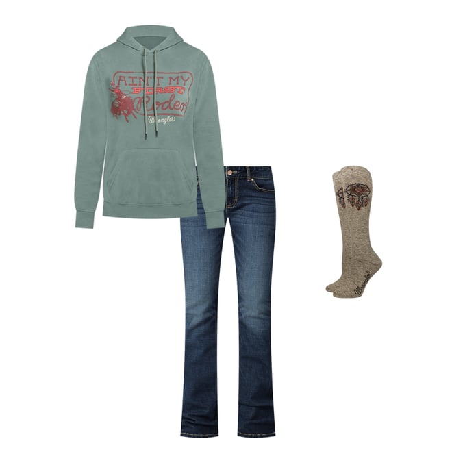 Women's Wrangler Western Graphic Hoodie in Chinois Green