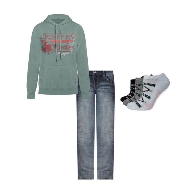 Women's Wrangler Western Graphic Hoodie in Chinois Green