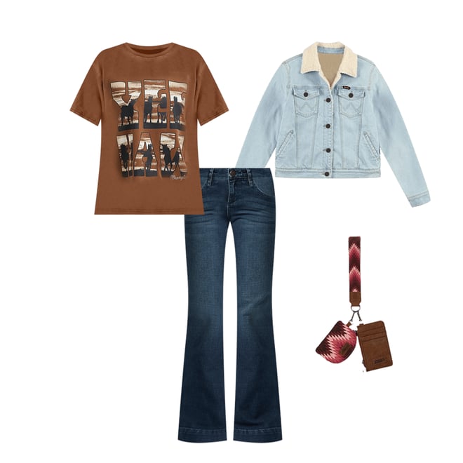 Women's Wrangler Western Graphic Girlfriend Tee in Cacao Nibs