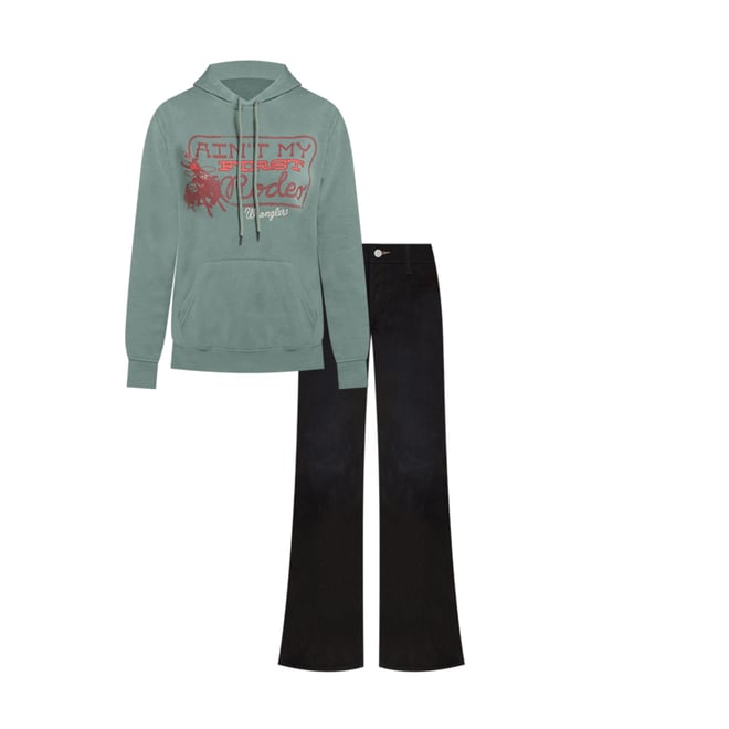 Women's Wrangler Western Graphic Hoodie in Chinois Green