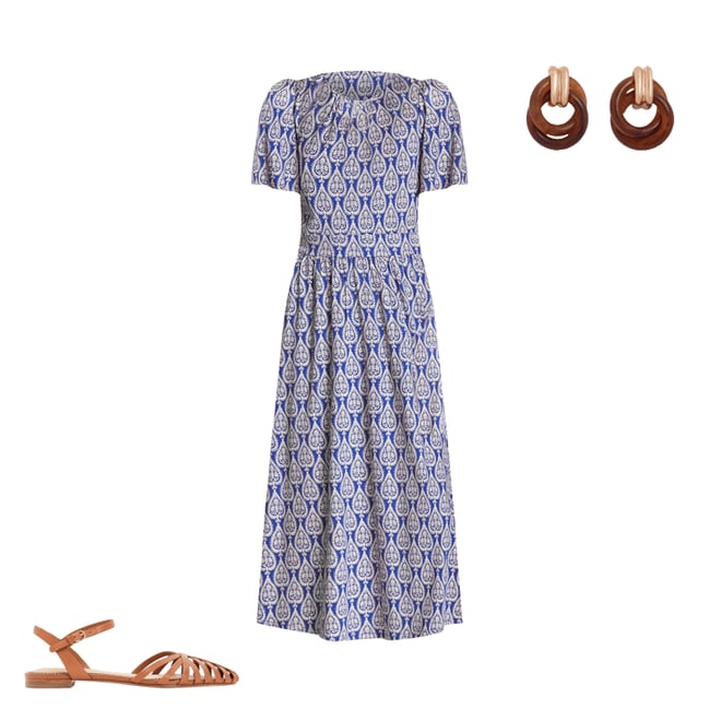3rd bundle featuring 2 items which compliment Louisa Jersey Midi Dress-Bright Blue, Ornate Geo