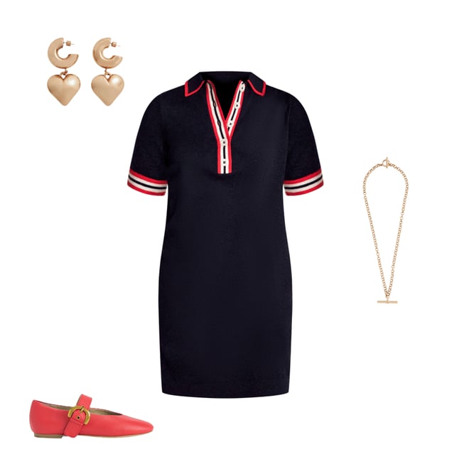 5th bundle featuring 3 items which compliment Tipped Henley Dress-Navy