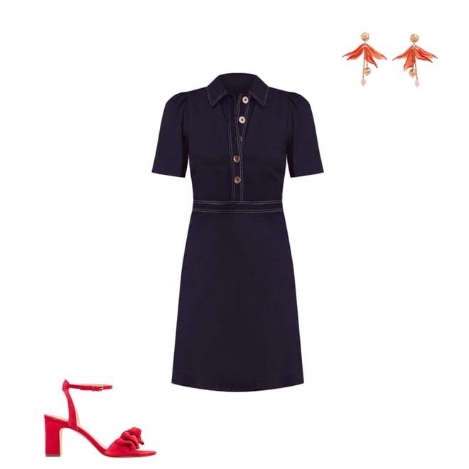 4th bundle featuring 2 items which compliment Nicolette Ponte Shirt Dress-Navy