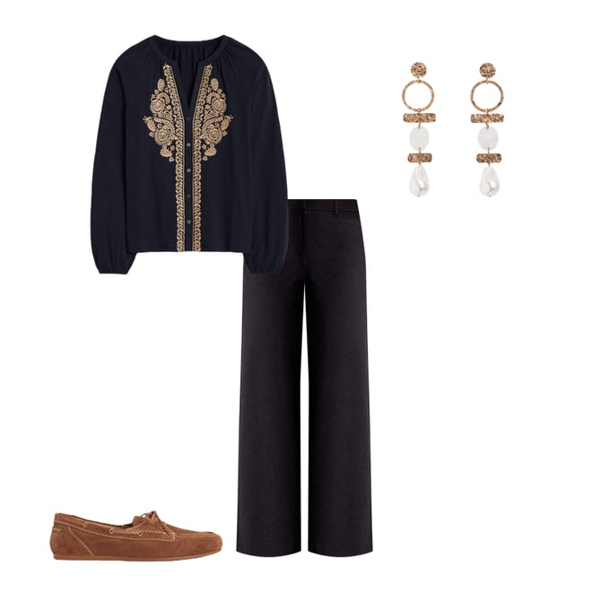 2nd bundle featuring 3 items which compliment Alma Embroidered Shirt-Navy