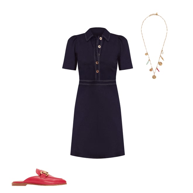 3rd bundle featuring 2 items which compliment Nicolette Ponte Shirt Dress-Navy