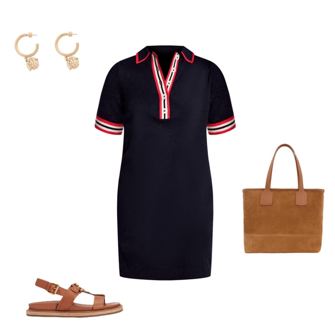 4th bundle featuring 3 items which compliment Tipped Henley Dress-Navy