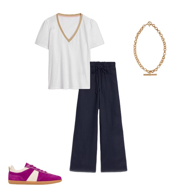 4th bundle featuring 3 items which compliment Islington Linen Trousers-Navy
