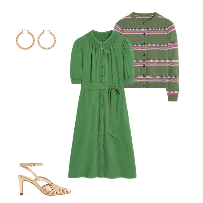 3rd bundle featuring 3 items which compliment Edie Fair Isle Cardigan-Green, Diamond
