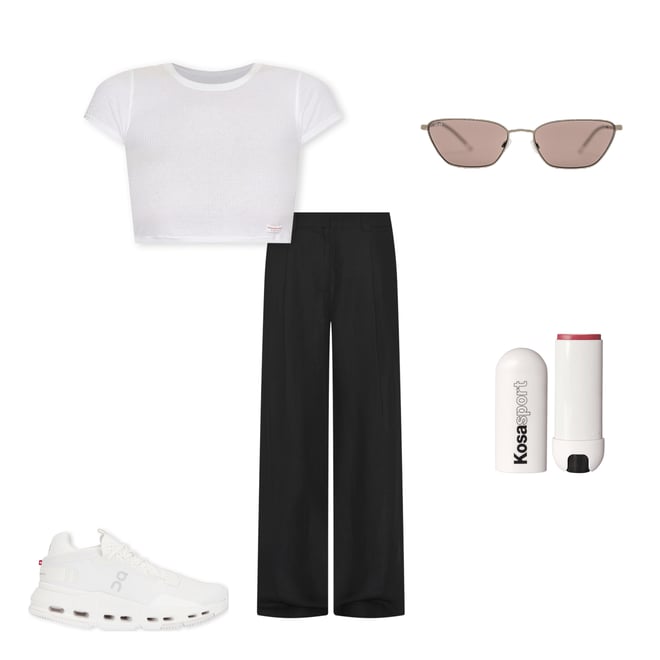 1st bundle featuring 4 items which compliment Cropped Short Sleeve Crewneck Tee