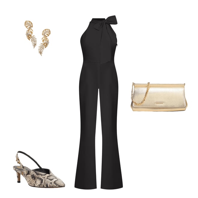 Vince Camuto Sleeveless Bow Tie Mock Neck Jumpsuit | Dillard's