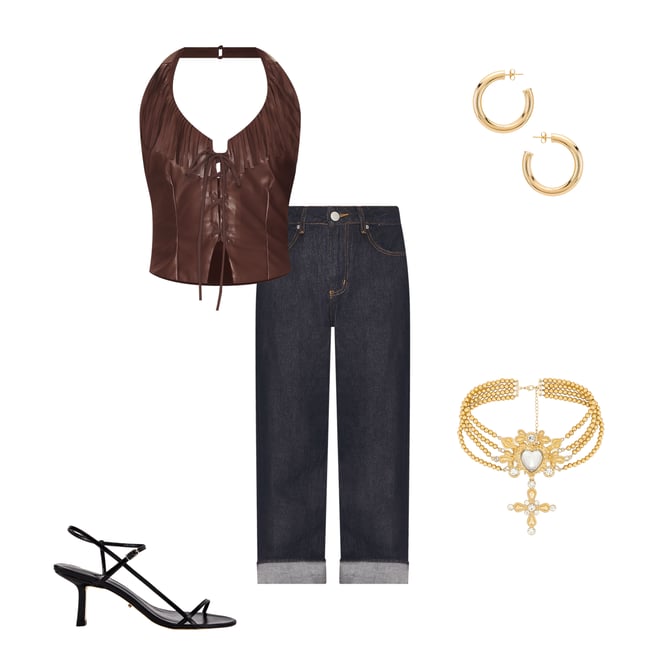 2nd bundle featuring 4 items which compliment Kay Faux Leather Top