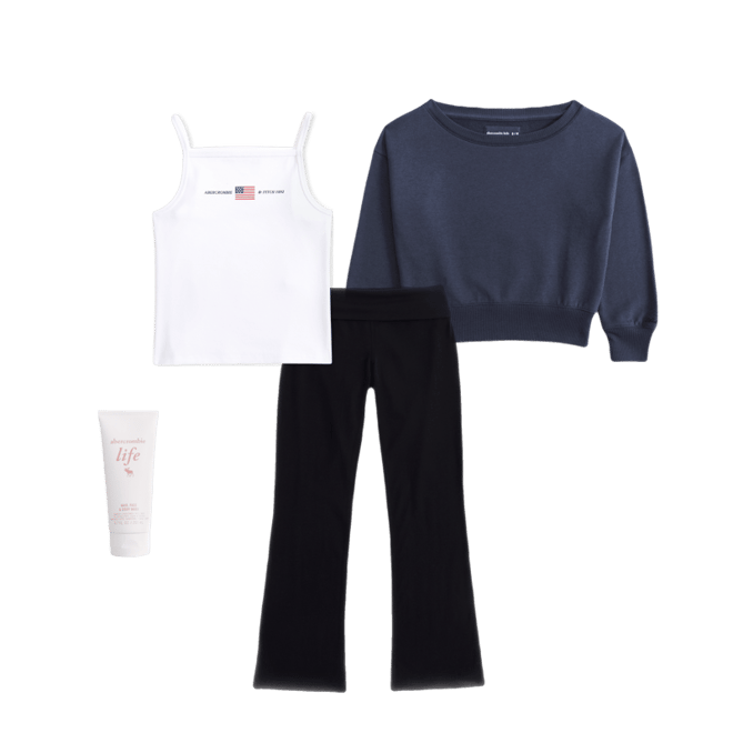 foldover mini-flare leggings