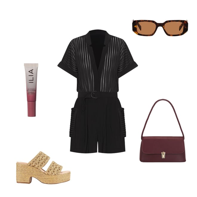 【Norma Kamali】ベルト romper Norma Kamali Geralyn Romper in Black | REVOLVE