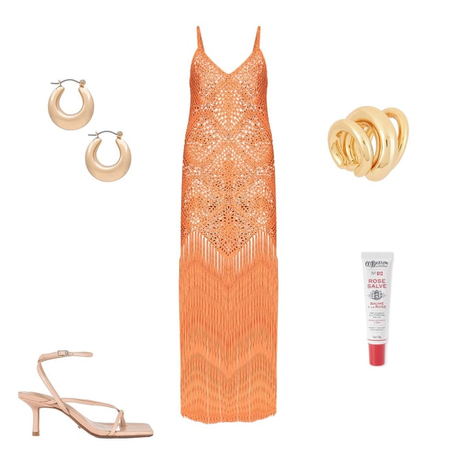 Herlipto Linen-blend Crochet Dress ワンピ herlipto Linenblend Crochet Summer Dress