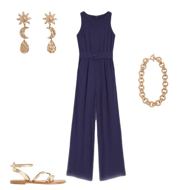 4th bundle featuring 3 items which compliment Gwen Slash Neck Jumpsuit-Navy
