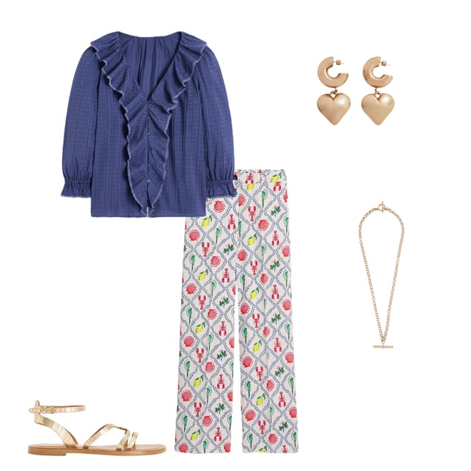 5th bundle featuring 4 items which compliment Westbourne Linen Trousers-Ivory, Tropical Bonanza Vine