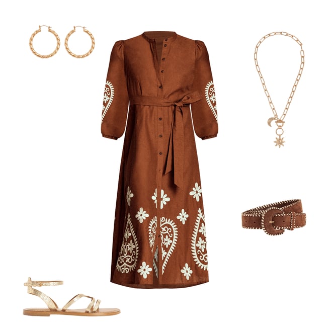3rd bundle featuring 4 items which compliment Mae Linen Blend Shirt Dress-Russet