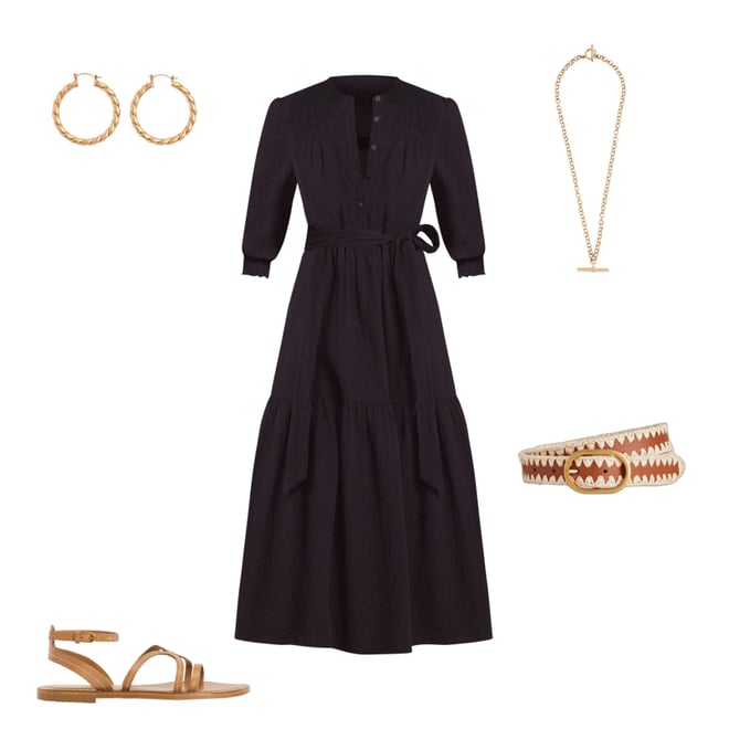 1st bundle featuring 4 items which compliment Cecily Double Cloth Midi Dress-Midnight Blue