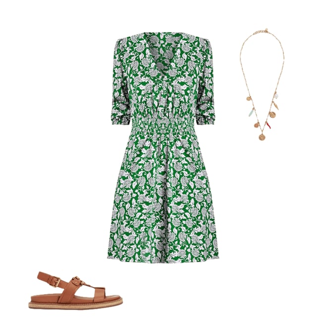 1st bundle featuring 2 items which compliment Sarah Short Jersey Dress-Rich Emerald, Ornate Vine